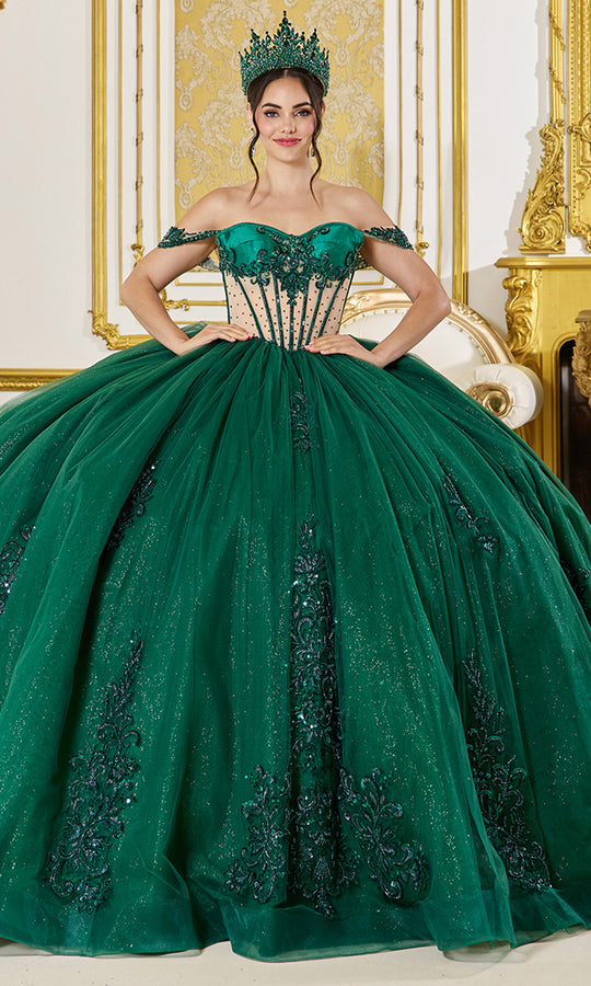 Dancing Queen 5059 - Beaded Illusion Corset Ballgown