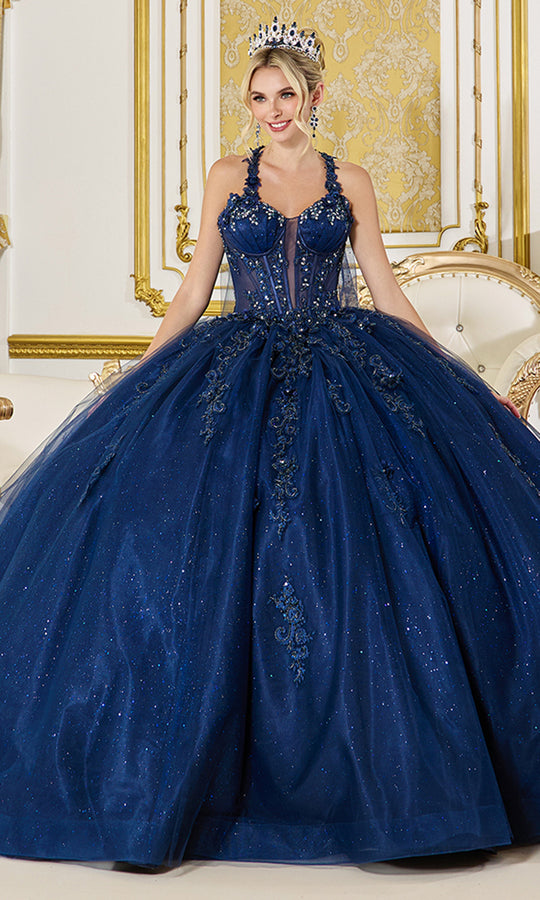 Dancing Queen 5061 - Halter Corset Glitter Ballgown