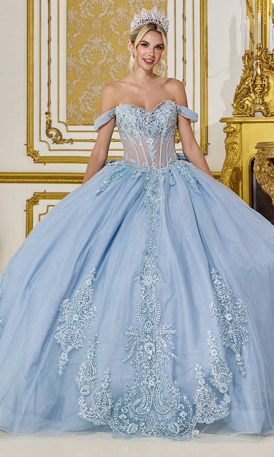 Dancing Queen 5063 - Embroidered Lace Glitter Tulle Ballgown