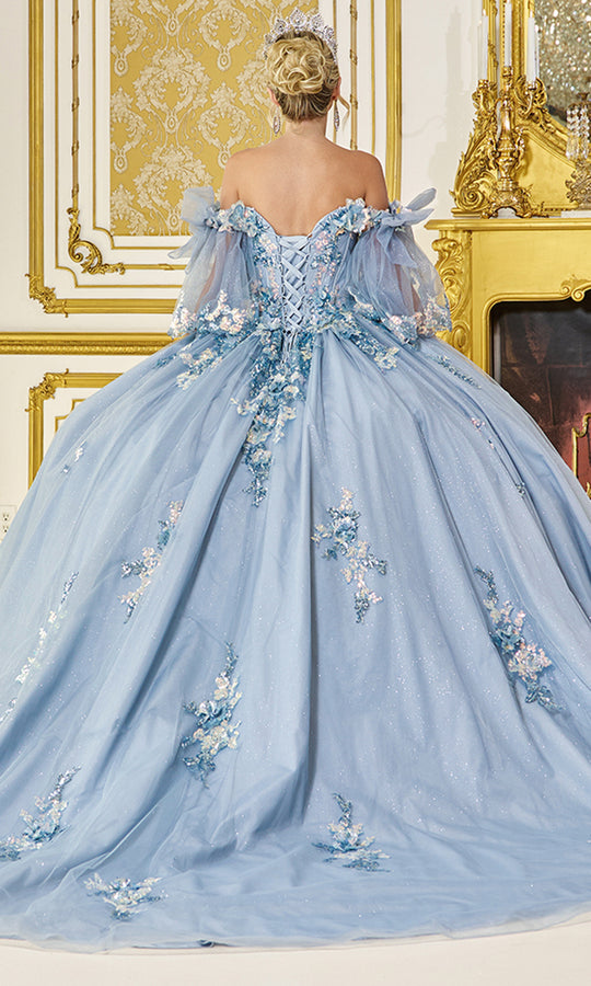 Dancing Queen 5072 - Off Shoulder 3D Floral Ballgown