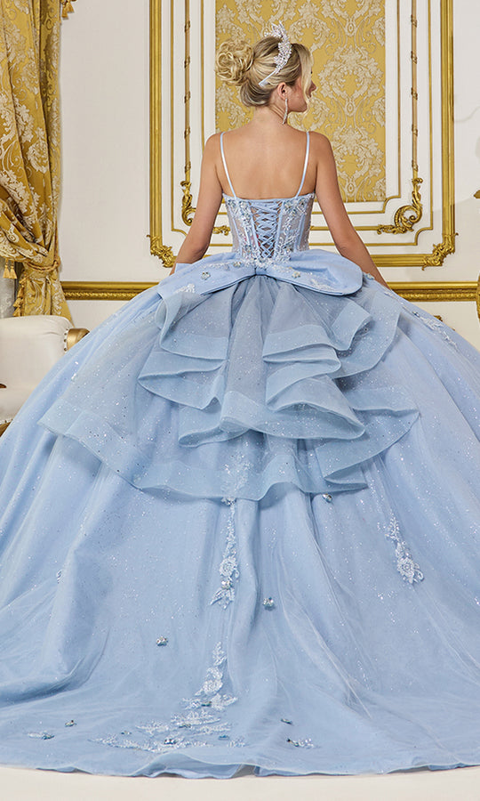 Dancing Queen 5073 - Embroidered Floral Appliques Corset Ballgown