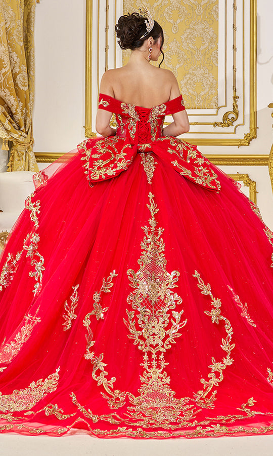 Dancing Queen 5086 - Regal Off Shoulder Embroidered Ballgown