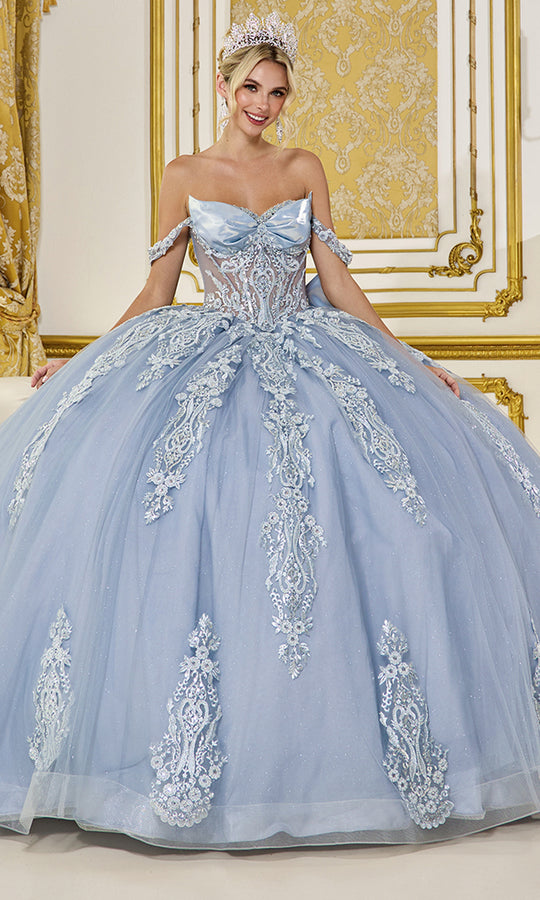 Dancing Queen 5087 - Off Shoulder Embroidered Tulle Ballgown