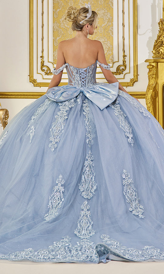 Dancing Queen 5087 - Off Shoulder Embroidered Tulle Ballgown