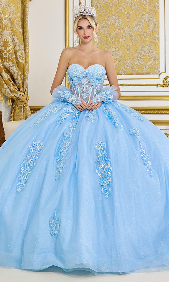 Dancing Queen 5091 - Strapless Sweetheart Embroidered Ballgown