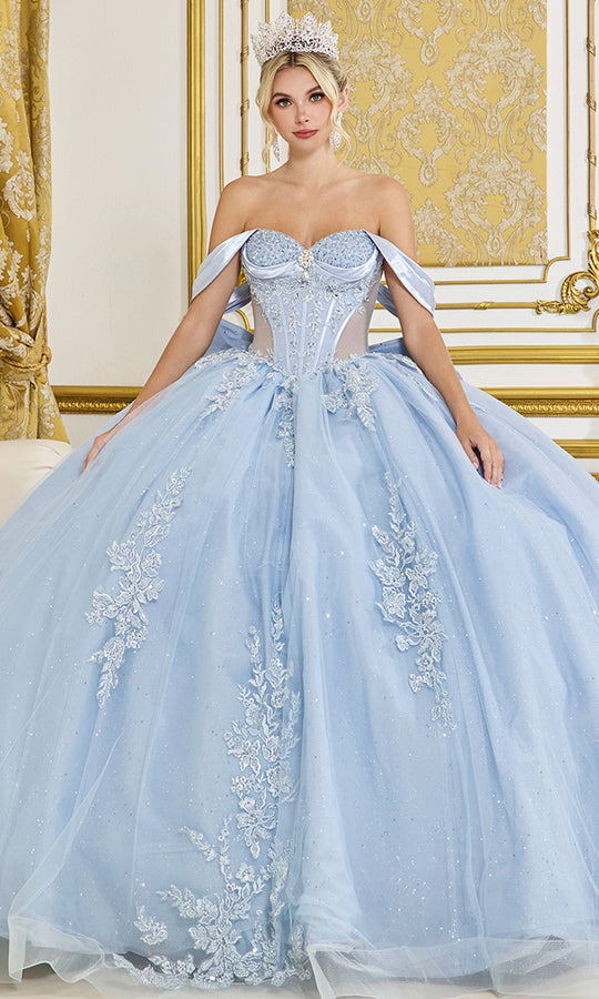 Dancing Queen 5094 - Glitter Tulle Floral Appliques Ballgown