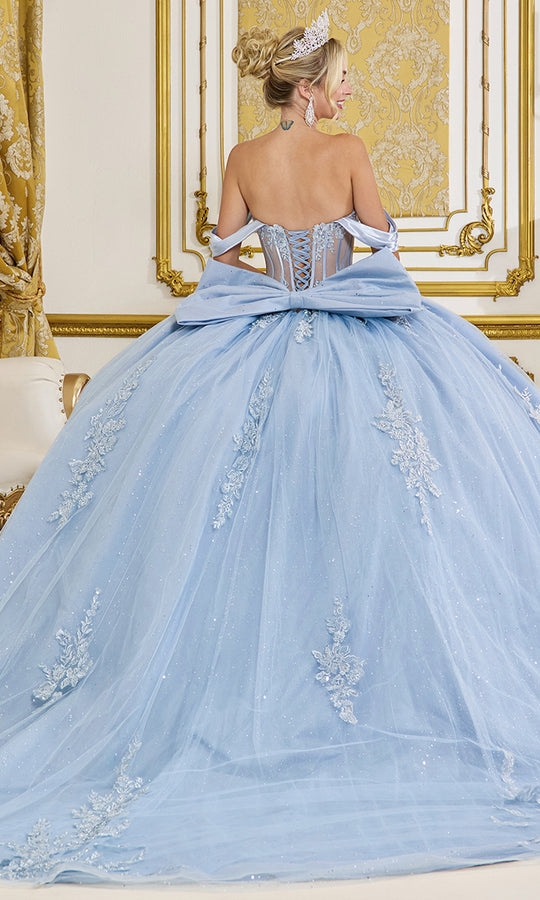 Dancing Queen 5094 - Glitter Tulle Floral Appliques Ballgown