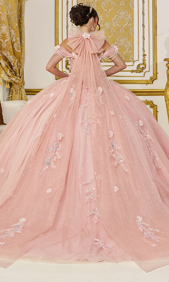 Dancing Queen 5096 - Sparkling Tulle Floral Applique Ballgown