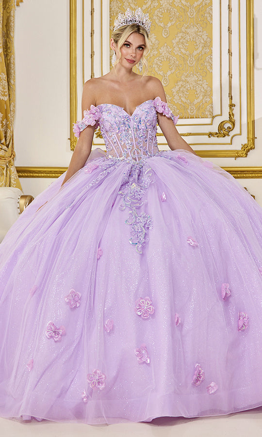 Dancing Queen 5098 - 3D Floral Glitter Tulle Ballgown