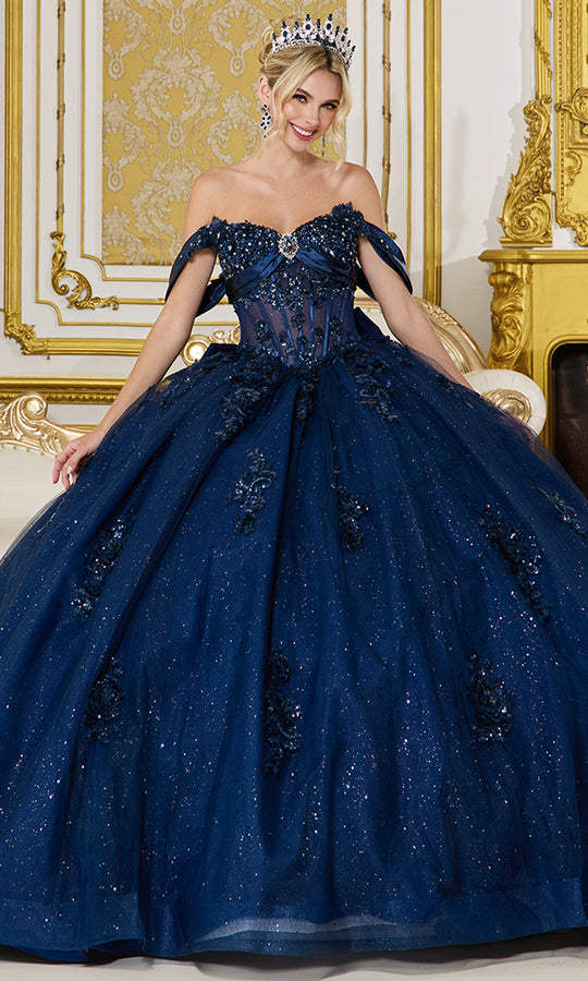 Dancing Queen 5101 - Beaded Sweetheart Neckline Glitter Tulle Gown