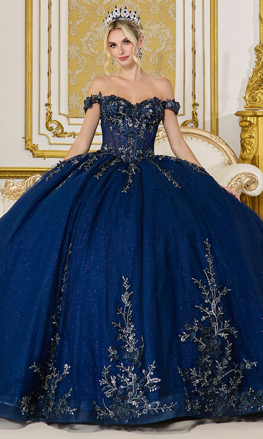 Dancing Queen 5102 - Off-the-Shoulder Glitter Tulle Quinceanera Dress