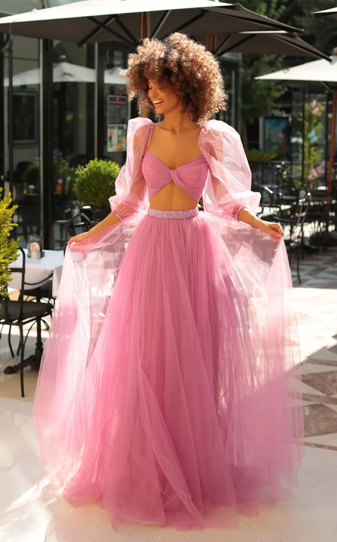 トップス Ballerina fairy tulle peplum tops pink Ballerina fairy tulle peplum tops (pink)