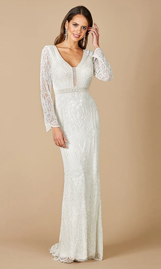 Lara Dresses - 51090 Long Sleeve Textured Column Dress