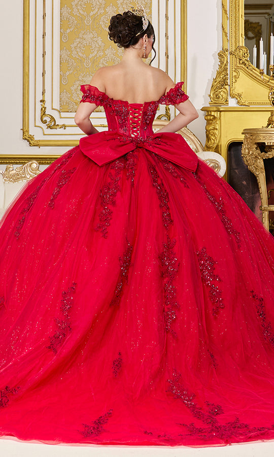 Dancing Queen 5118 - Ruffle Sleeve Layered Ballgown with Embroidery