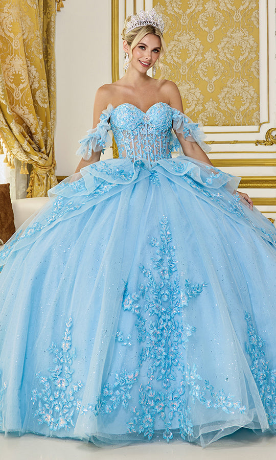 Dancing Queen 5120 - Sweetheart Lace-Up Ballgown with Floral Appliques