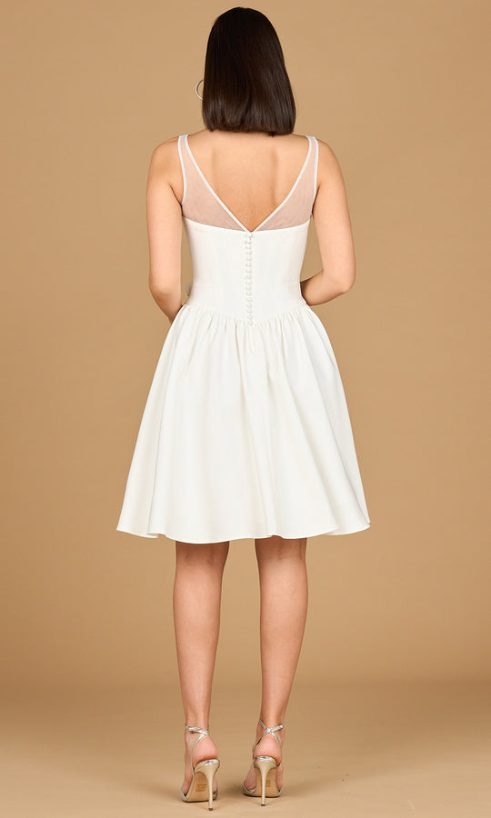 Lara Dresses 51204 - Bateau Neck Knee-Length A-Line Dress
