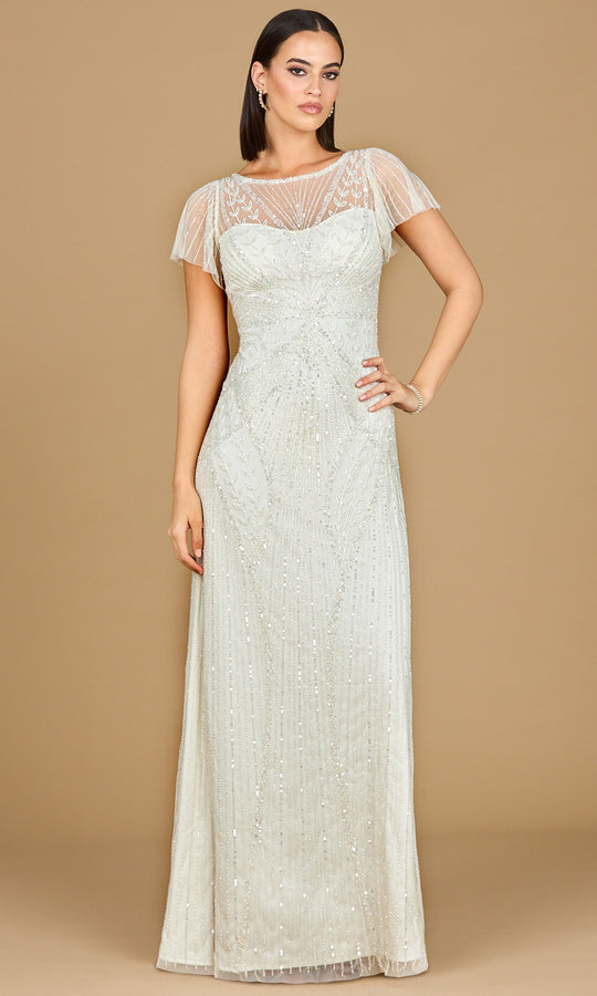 Lara Dresses 51219 - Illusion Neck Beaded Evening Gown
