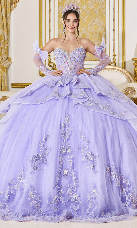 Dancing Queen 5129 - Ruffled Tiered Peplum Embroidered Ballgown