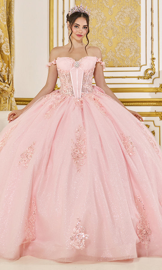 Dancing Queen 5135 - Oversized Bow Floral Embroidered Ballgown