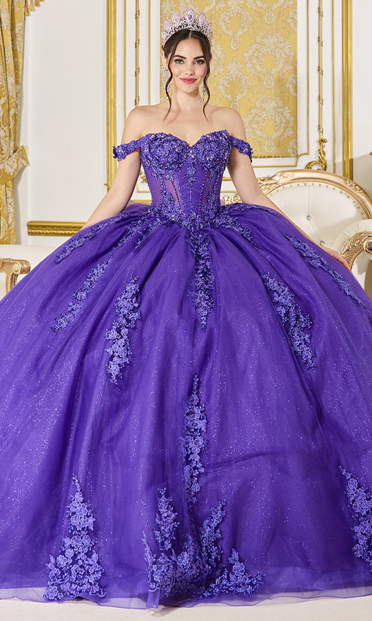 Dancing Queen 5136 - Floral Embroidered Bow Accent Ballgown