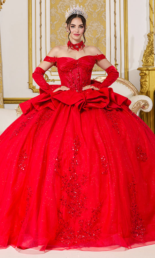 Dancing Queen 5138 - Structured Peplum Off Shoulder Ballgown