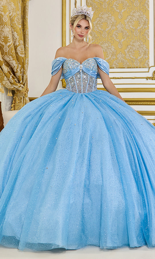 Dancing Queen 5139 - Crystal Embellished Off Shoulder Ballgown