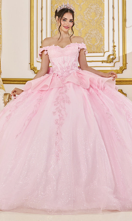Dancing Queen 5143 - Oversized Cascading Bow Off Shoulder Ballgown