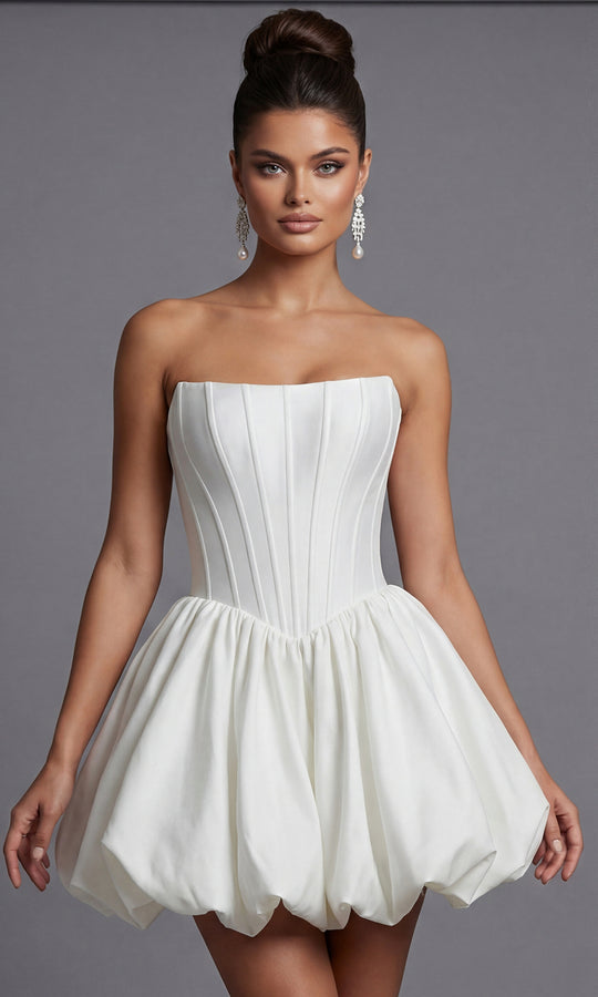 Jovani 51573 - Straight Neckline Taffeta Dress with Bubble Hem