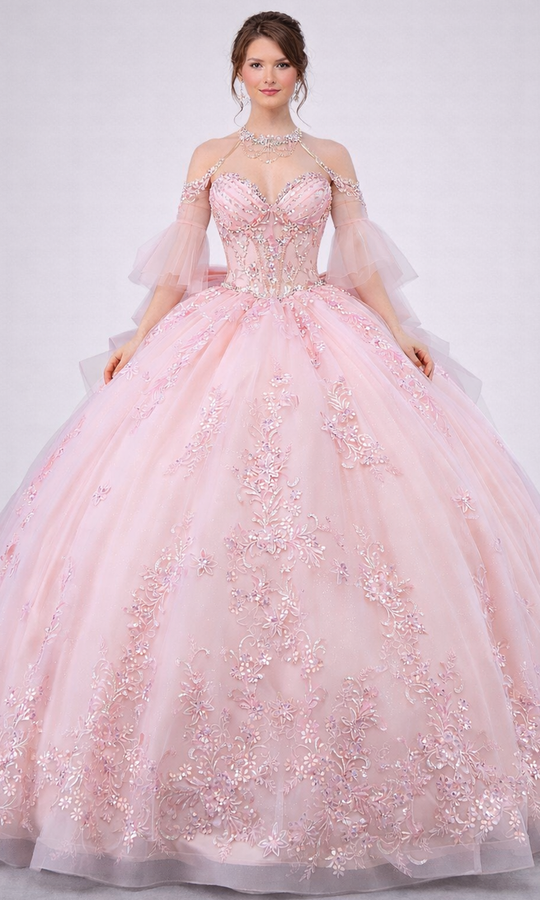 Dancing Queen 5179 - Bell Sleeve Sweetheart Embroidered Ballgown