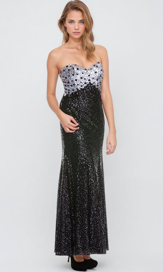 Juliet Dresses 523 - Allover Sequin Sweetheart Long Gown
