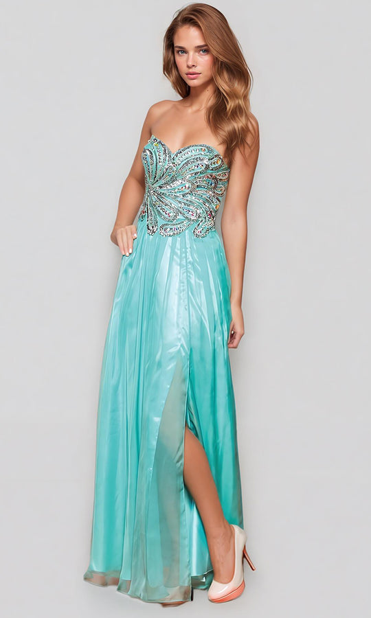 Juliet Dresses 548 - Sweetheart Beaded Top Evening Gown