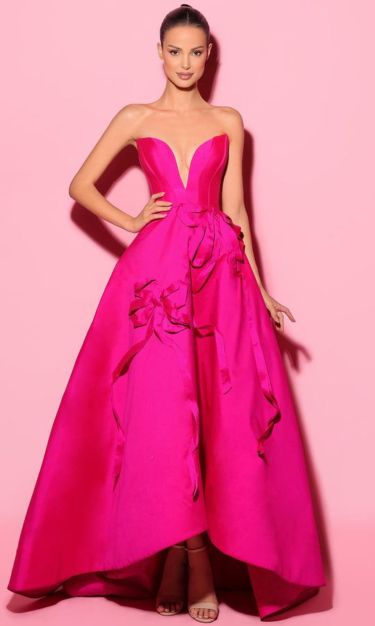 Tarik Ediz 55048 - Plunging Strapless High?Low Prom Dress