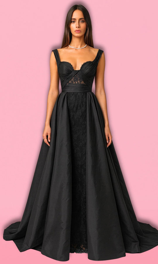 Tarik Ediz 55059 - Sweetheart Lace Prom Gown with Overskirt