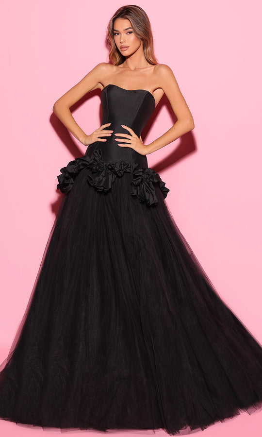 Tarik Ediz 55061 - Sweetheart Bow Ruffles Prom Gown