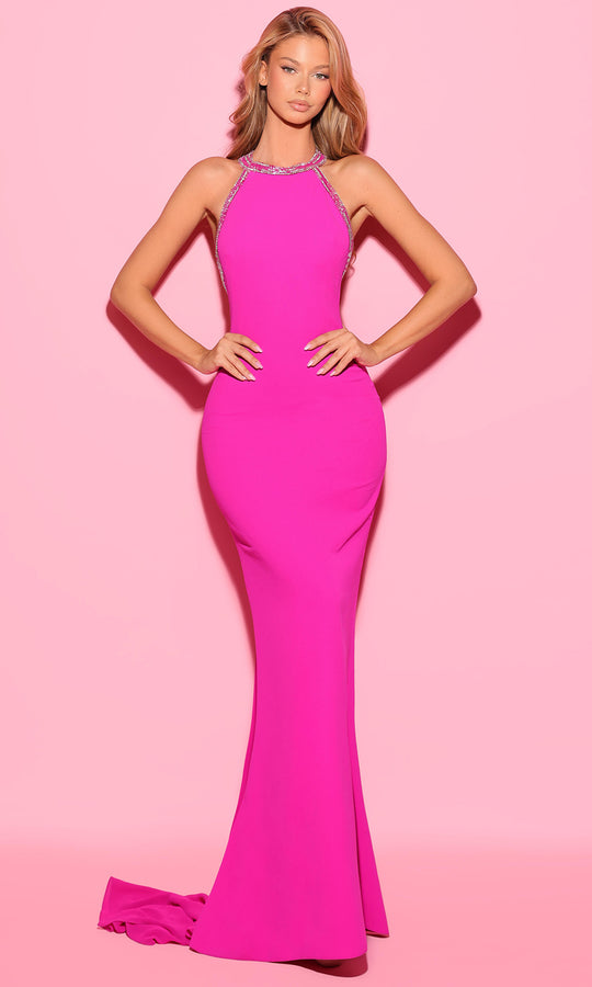 Tarik Ediz 55065 - Halter Open Back Mermaid Prom Dress