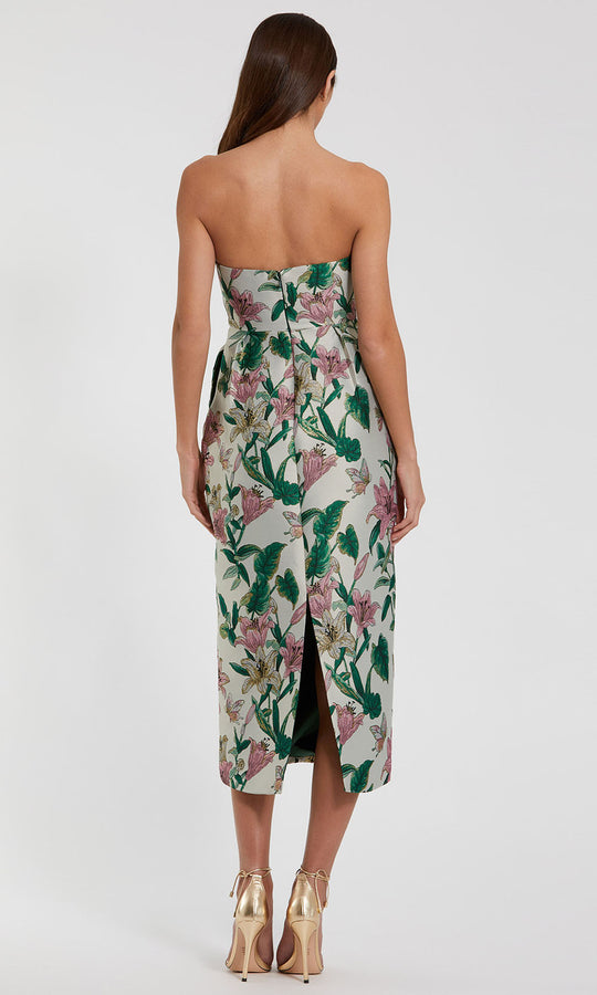Mac Duggal 56097 - Floral Brocade Strapless Midi Dress