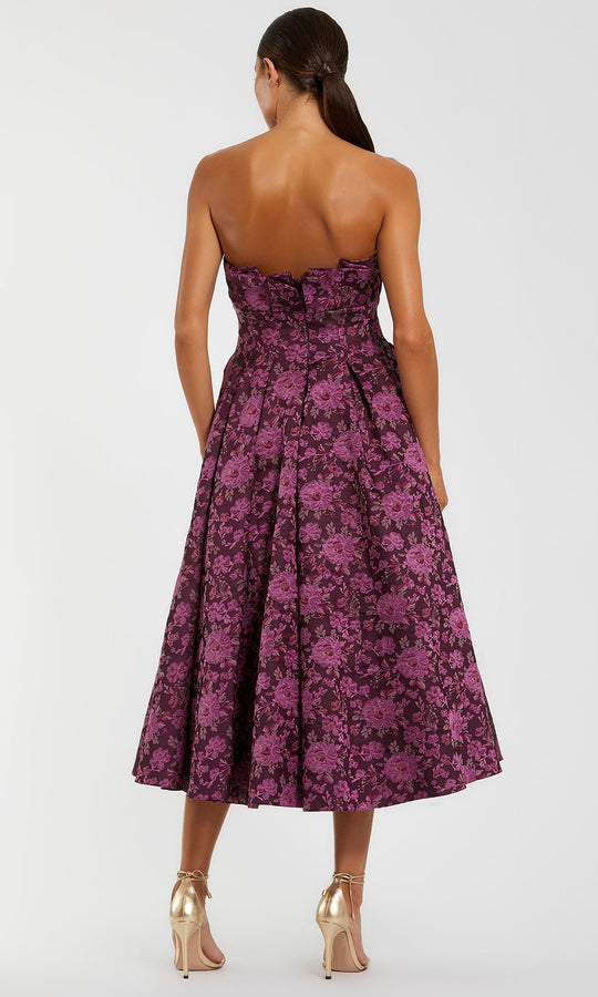 Ieena Duggal 56159 - Strapless Floral Tea-Length Dress