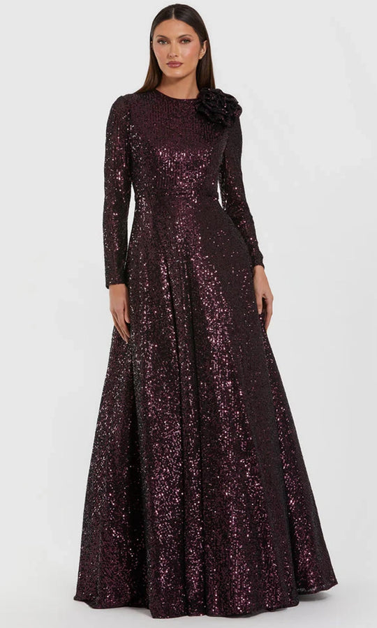 Ieena Duggal 56178 - Sequin Ballgown with 3D Shoulder Accent