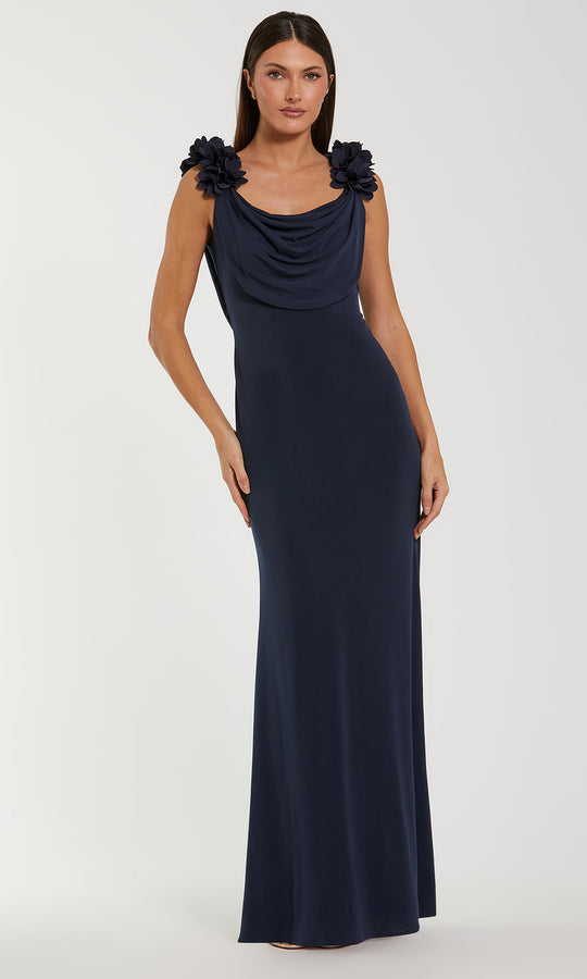 Ieena Duggal 56195 - Cowl Neck Floral Strap Column Dress