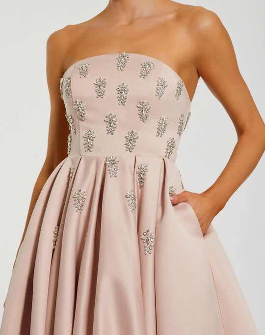 Ieena Duggal 56199 - Strapless Crystal Embellished A-Line Gown