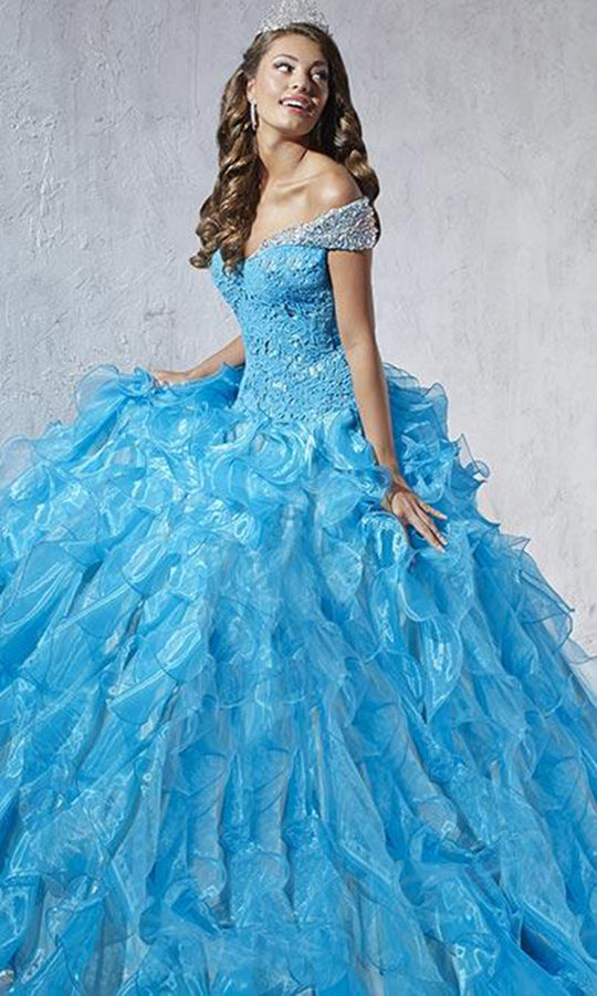 Tiffany Designs - 56257 Ornate Off-Shoulder Lace Bodice Ballgown