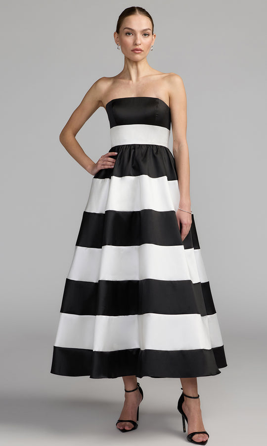 Mac Duggal 56281 - Striped Strapless Midi Prom Dress