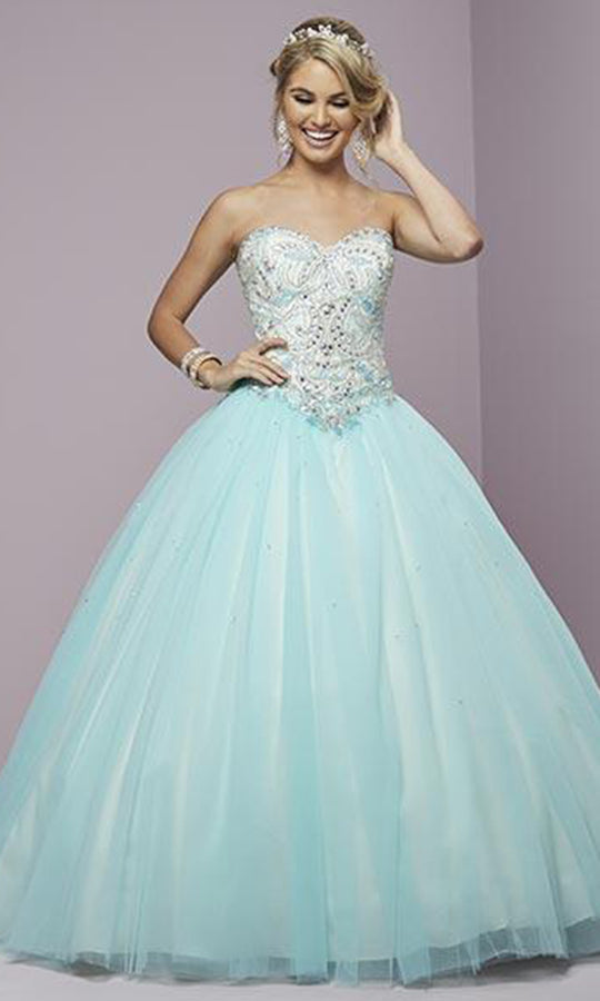 Fiesta Gowns - 56287 Beaded Strapless Sweetheart Tulle Ballgown