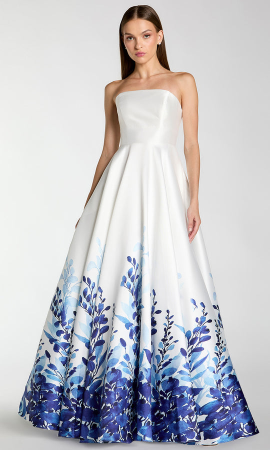 Ieena Duggal 56316 - Straight Neckline Floral Border Ballgown
