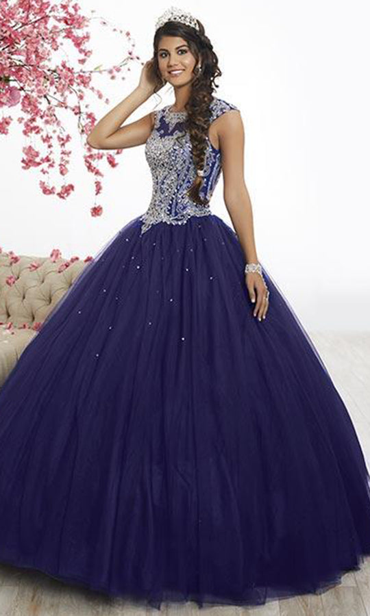 Fiesta Gowns - 56338 Beaded Jewel Neck Tulle Ballgown