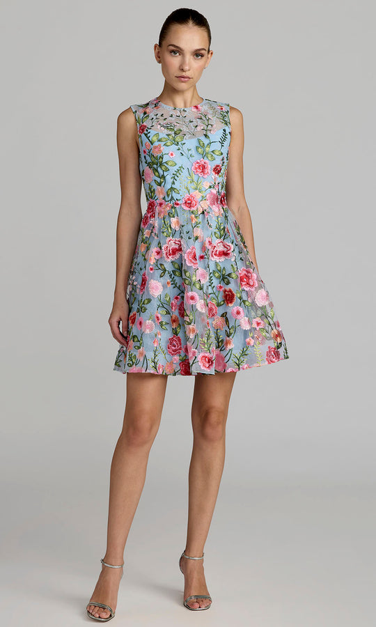 Ieena Duggal 56409 - Floral Embroidered A-Line Mini Dress