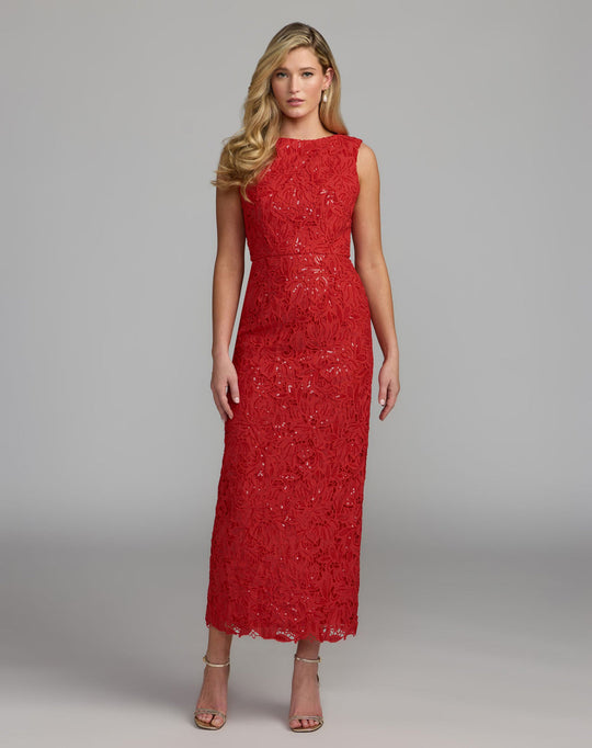 Mac Duggal 56435 - Embroidered Lace Midi Dress