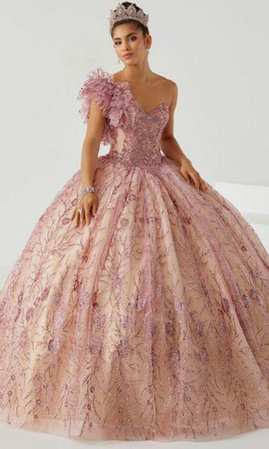 Fiesta Gowns - 56440 Ruffled One Shoulder Ballgown