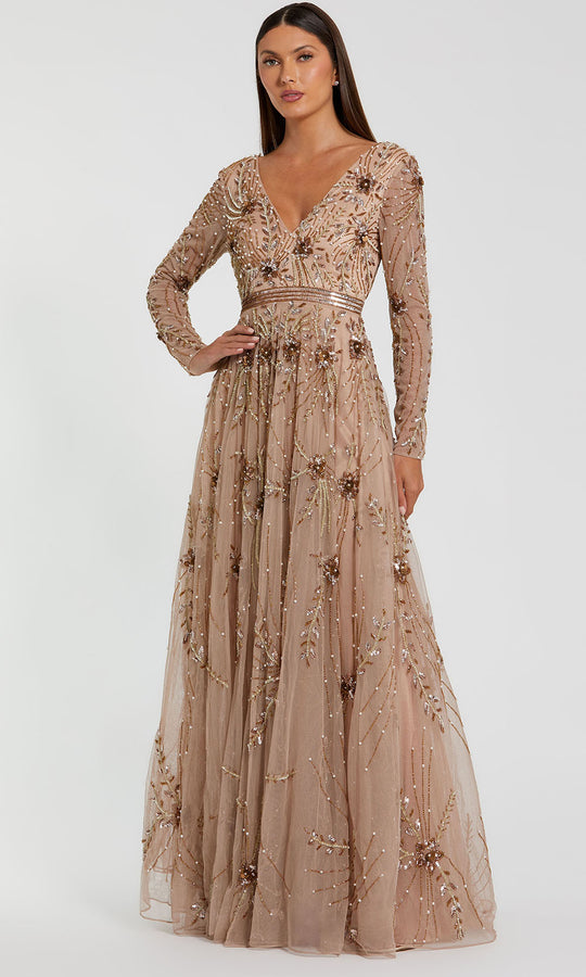 Mac Duggal 6086 - Long Sleeve Embellished Gown