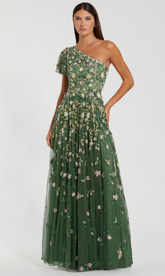 Mac Duggal 6159 - One Shoulder Floral Sequin Prom Gown